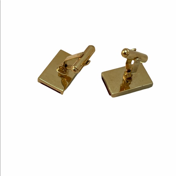 VTG gold metal Goldstone cufflinks cuff links - Picture 2 of 2